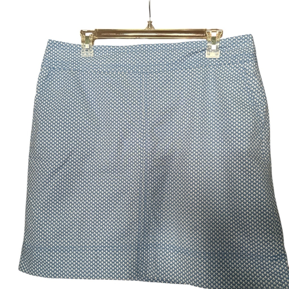 Talbots Blue and White A-Line Skirt